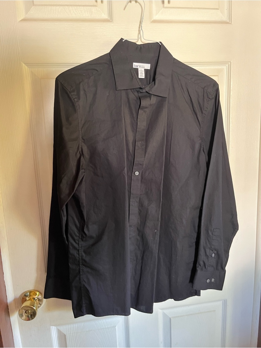 Bar III Men's Solid Black Dress Shirt - Tailored Look